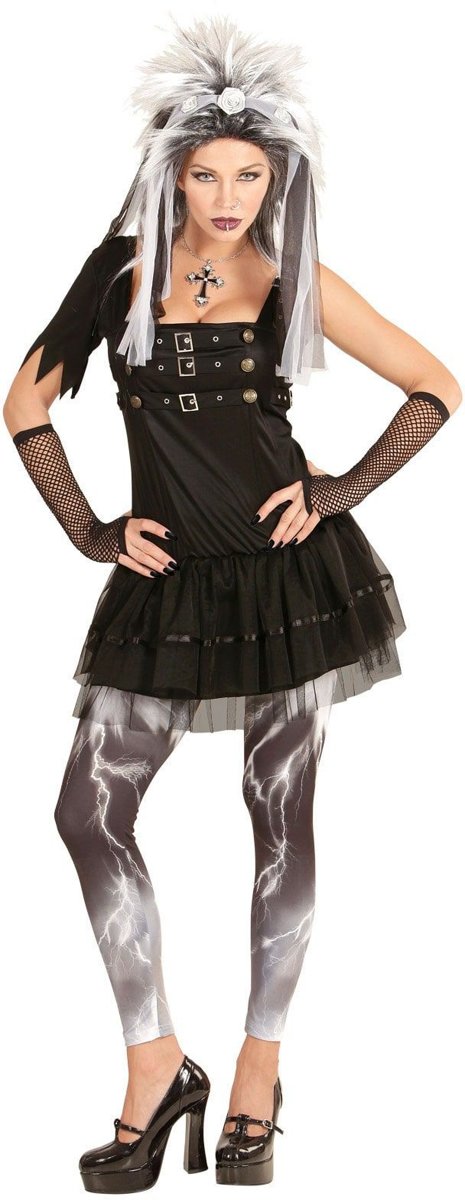 Gotisch Kostuum | Korte Gothic Punk | Vrouw | XS | Halloween | Verkleedkleding